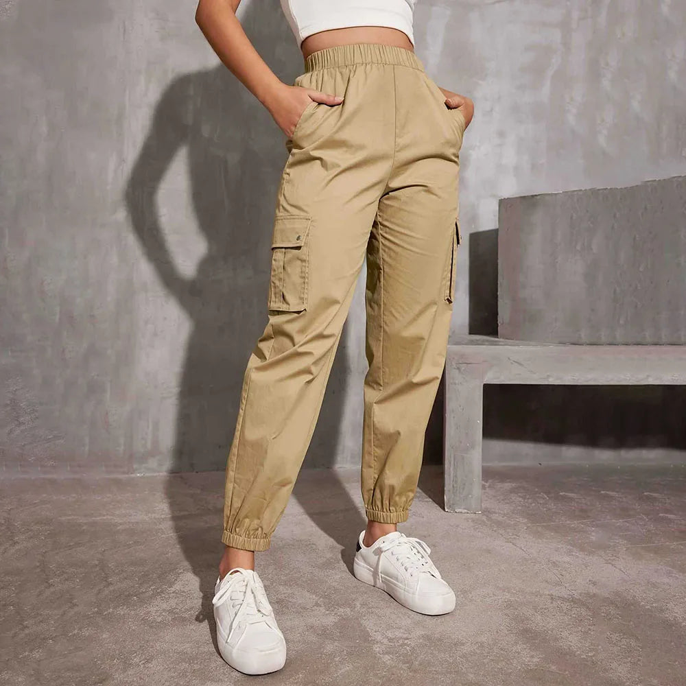 Lässige Y2K-Cargohose – High Waist, Wide Leg & Utility Style